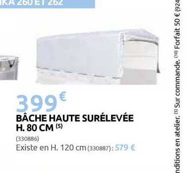 bâche haute surélevée h. 80 cm