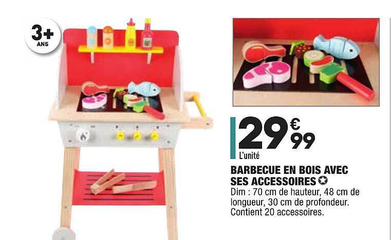 barbecue en bois avec ses accessoires