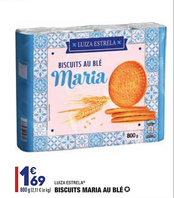 Biscuits Maria Au Blé Luiza Estrela