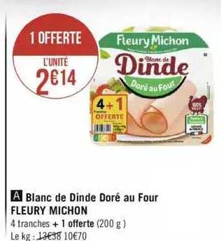 blanc de dinde doré au  four fleury michon