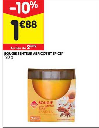 bougie senteur abricot et épice
