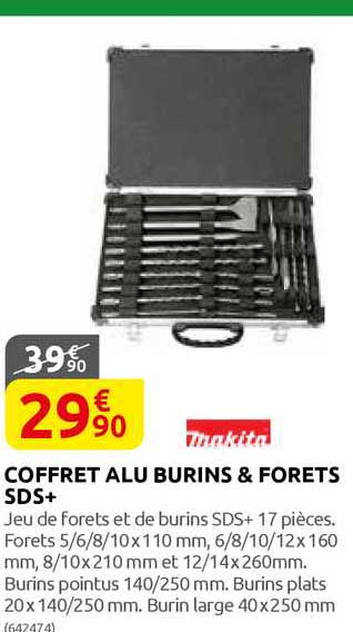 coffret alu brins & forets sds+ makita