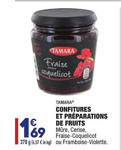 confitures et préparations de fruits tamara