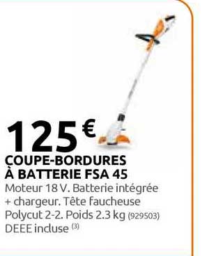 coupe-bordures à batteries fsa 45