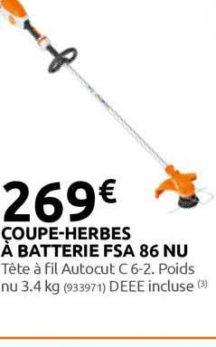 coupe-herbes à batterie fsa 86 nu