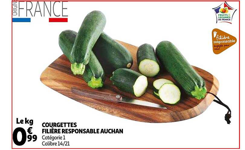 Courgettes Filière Responsable Auchan