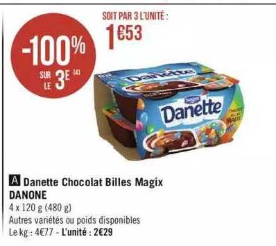 danette chocolat billes magix