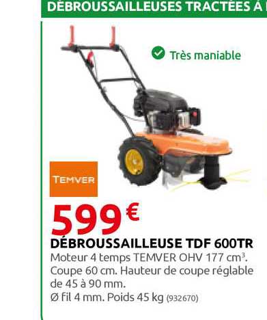 Débroussailleuse Tdf 600tr Temver