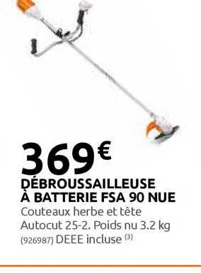 débroussailleuse à batterie fsa 90 nue