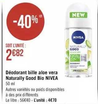 déodorant bille aloé véra naturally good bio nivea