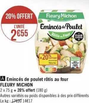 emincés de poulet rôtis au four fleury michon