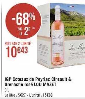 igp coteaux de peyriac cinsault & grenache rosé lou mazet