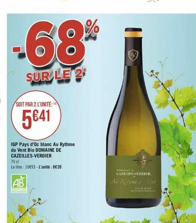 igp pays d'oc blanc au rythme du vent bio domaine de la cazeilles-verdier