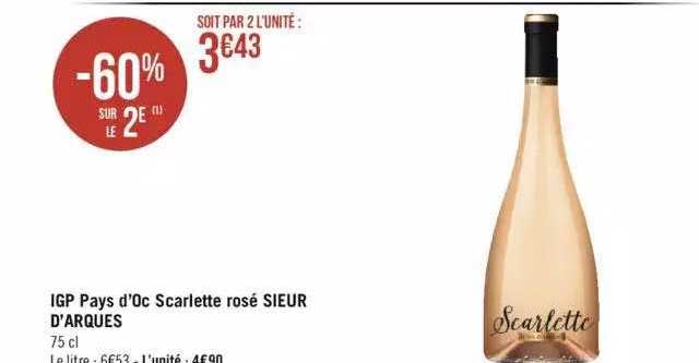 igp pays d'oc scarlette rosé sieur d'arques