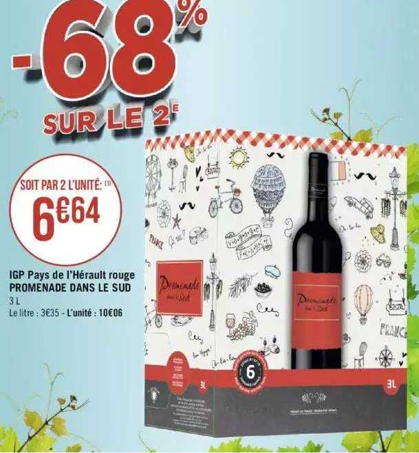 igp pays de l'hérault rouge promenade dans le sud