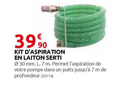 kit d'aspiration en laiton serti