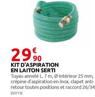 kit d'aspiration en laiton serti