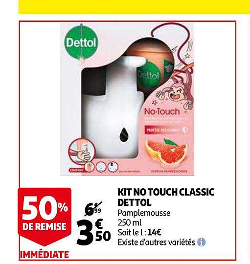 Kit No Touch Classic Dettol 50% De Remise Immédiate
