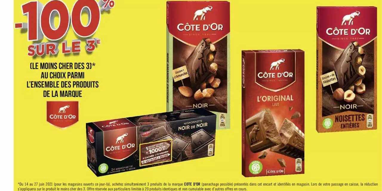 l'ensemble des produits de la marque côte d'or