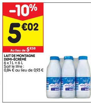 lait de montagne demi-écrémé