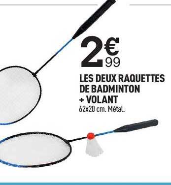 les deux raquettes de badminton + volant