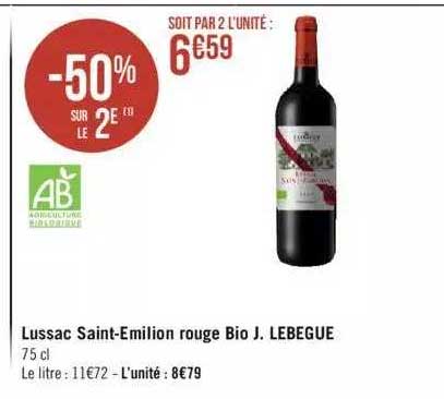 lussac saint-émilion rouge bio j. lebegue