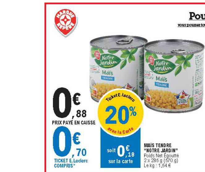 maïs tendre "notre jardin"