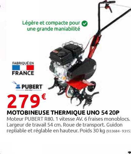 motobineuse thermique uno 54 20p