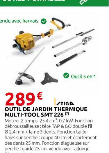 outil de jardin thermique multi-tool smt 226