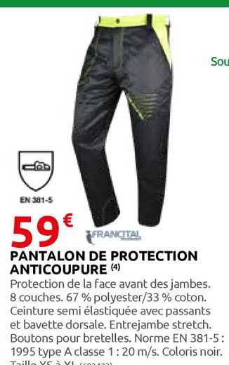 pantalon de protection anticoupure francital