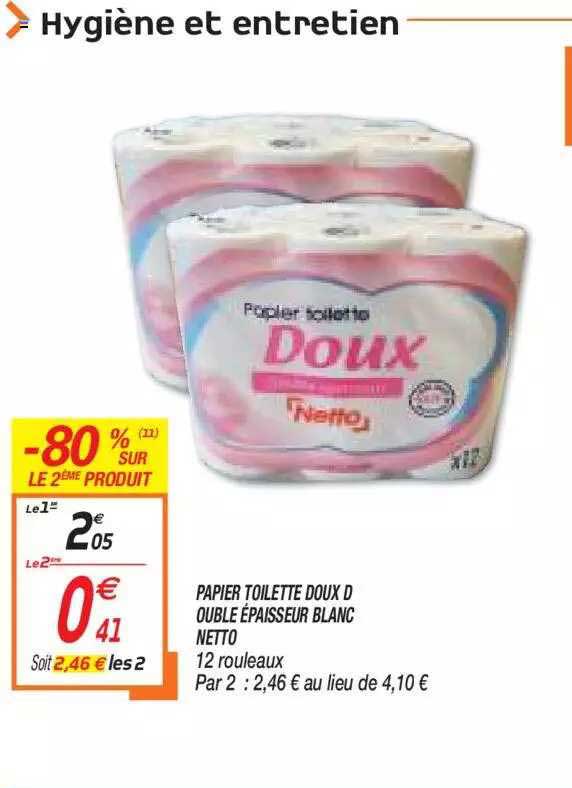 papier toilette doux d ouble e épaisseur blanc netto