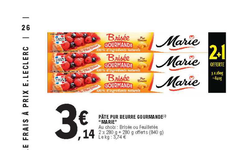 Pâte Pur Beurre Gourmande "marie"