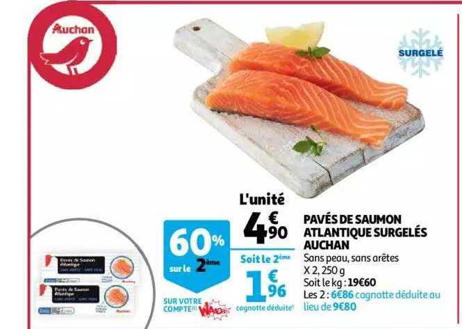 Pavés De Saumon Atlantique Surgelés Auchan