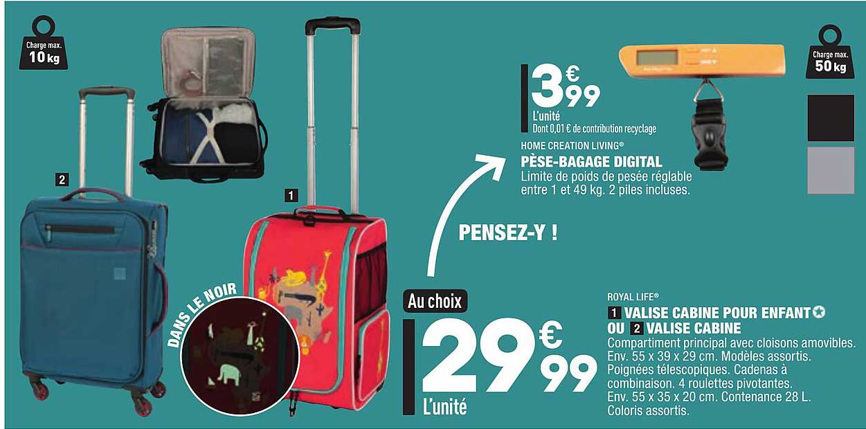 Pèse-bagage Digital, Valise Cabine Pour Enfant Ou Valise Cabine