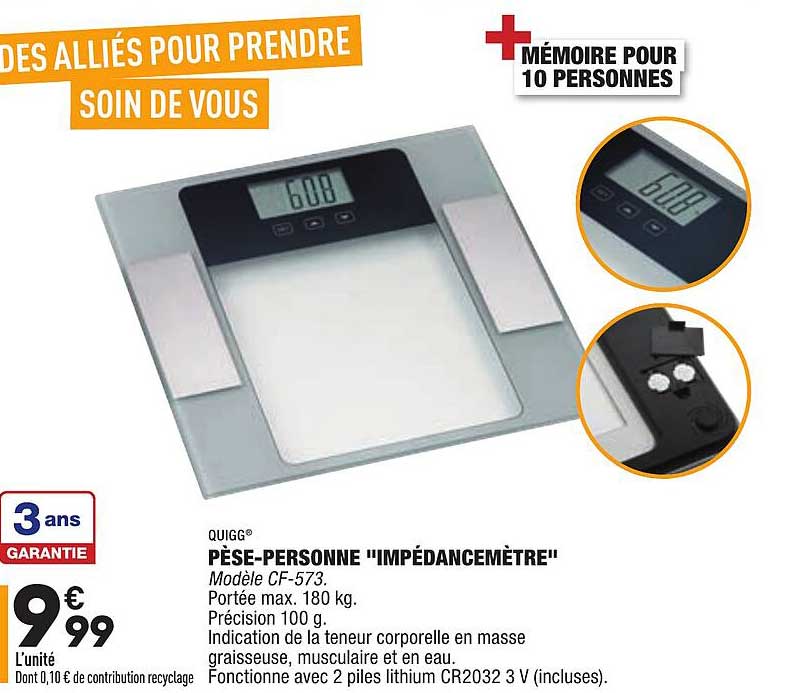 pèse-personne "impédancemètre" quigg