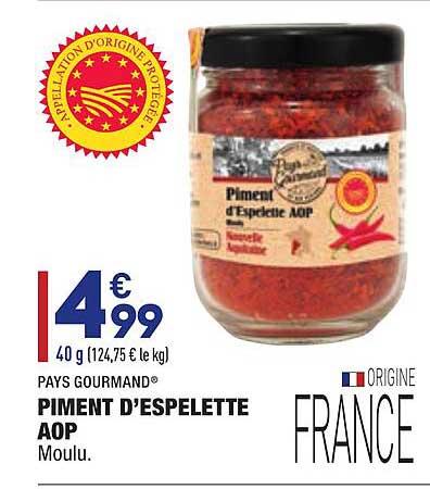piment d'espelette aop pays gourmand