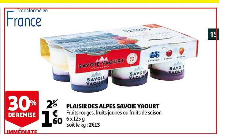 Plaisir Des Alpes Savoie Yaourt 30% De Remise Immédiate