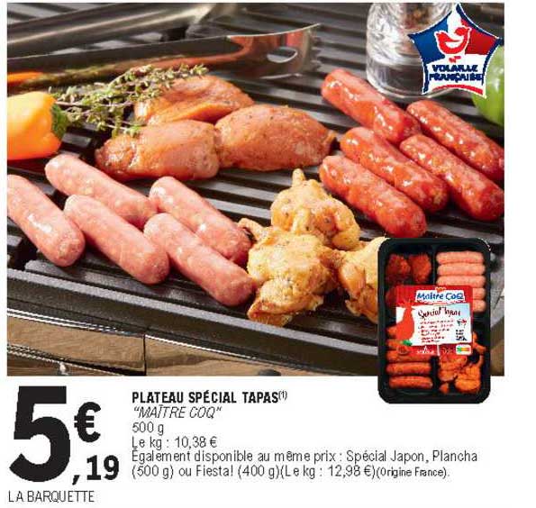 plateau spécial tapas "maître coq"