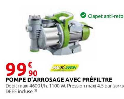 pompe d'arrosage avec préfiltre macxi jardin
