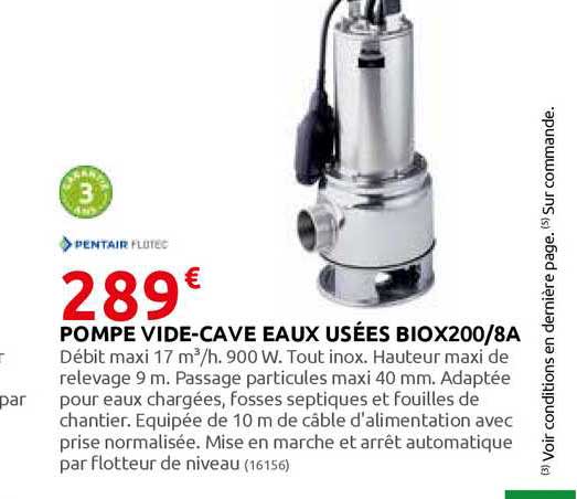 pompe vide-cave eaux usées biox200 8a