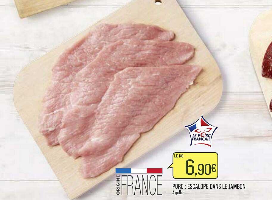 porc : escalope dans le jambon
