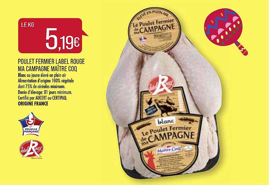 poulet fermier label rouge ma champagne maitre coq