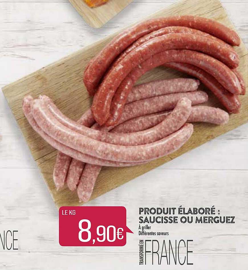 produit élaboré saucisse ou merguez