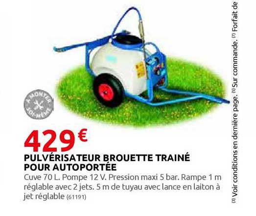 pulvérisateur brouette traîne pour autoportée