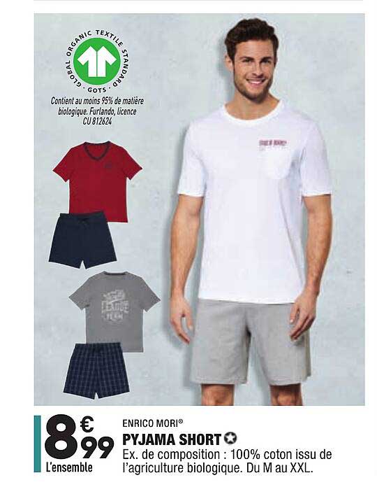 pyjama short enrico mori