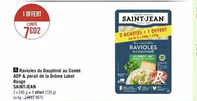 ravioles du dauphiné au comté aop & persil de la drône label rouge saint-jean