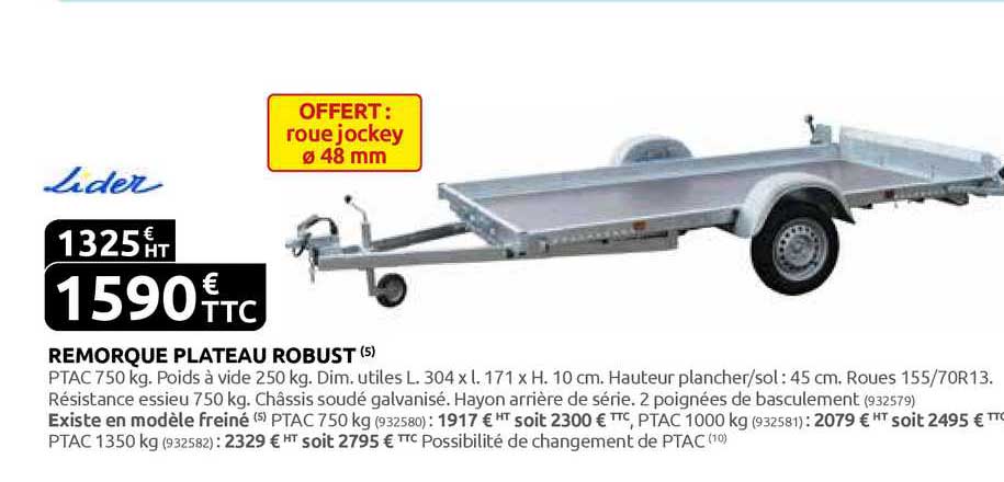 Remorque Plateau Robust Lider
