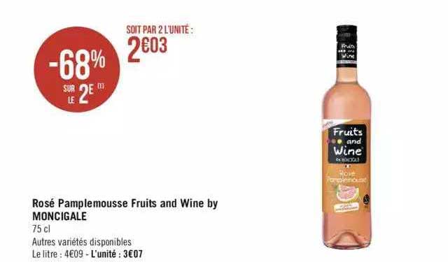 rosé pamplemousse fruits and wine by moncigale