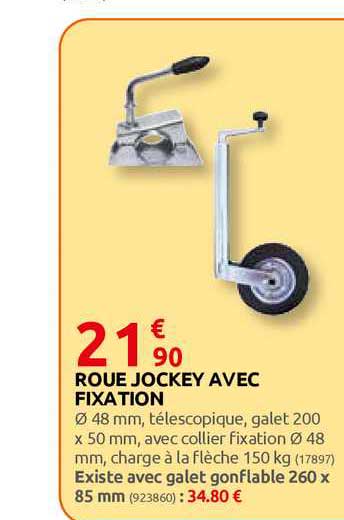 roue jockey avec fixation