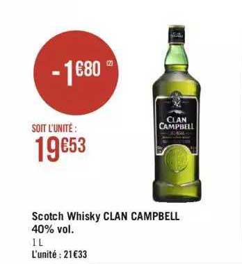 scotch whisky clan campbell 40% vol.